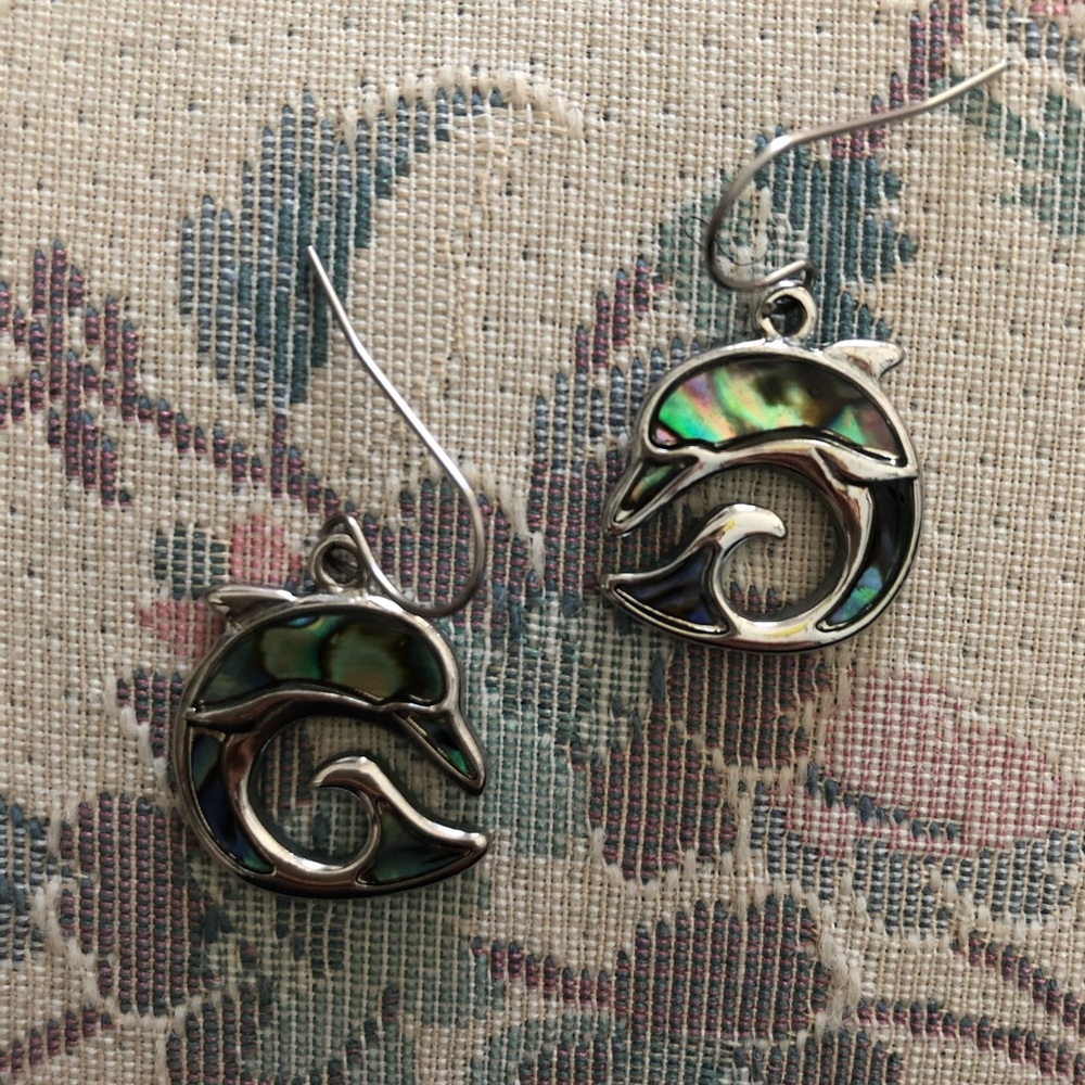 Enameled Dolphin Earrings